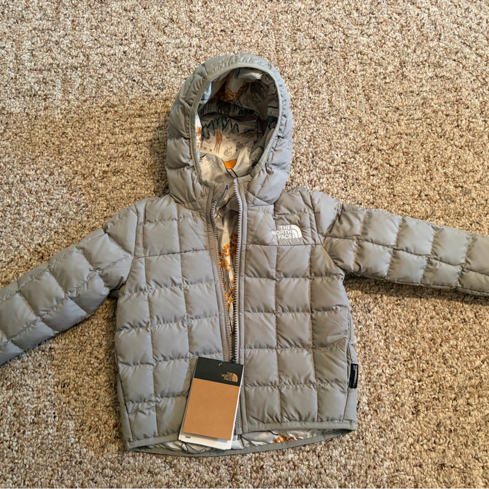 The North Face Kids Light Gray Puffer Jacket